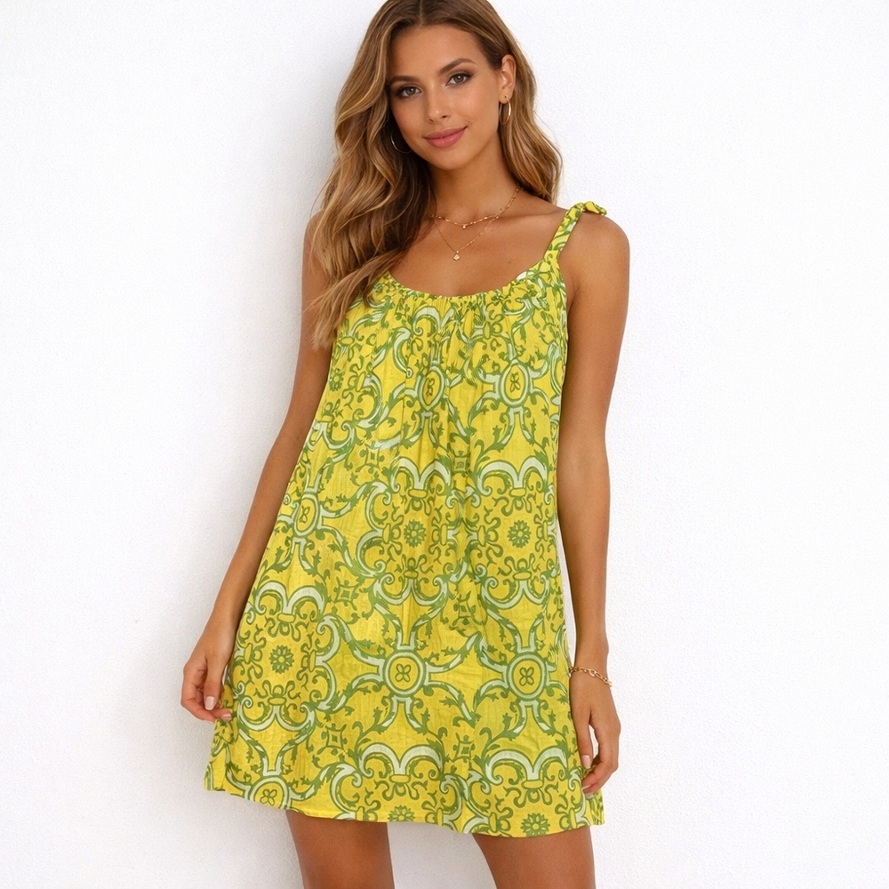 Milly Cabana Cotton Resort Shift Sun Mini Dress Swim Cover-up Women's Sz Med